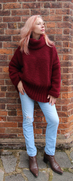 Claret Sweater Hand Knitting Pattern
