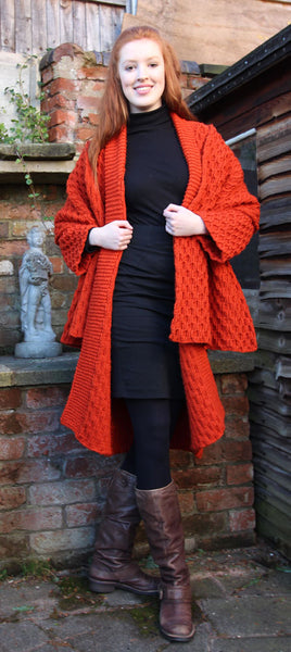 Honeycomb Coat and Shawl Hand Knitting Pattern