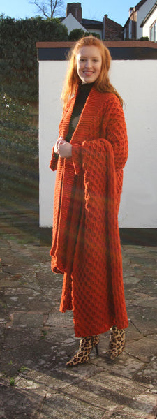 Honeycomb Coat and Shawl Hand Knitting Pattern