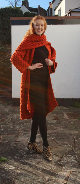 Honeycomb Coat and Shawl Hand Knitting Pattern