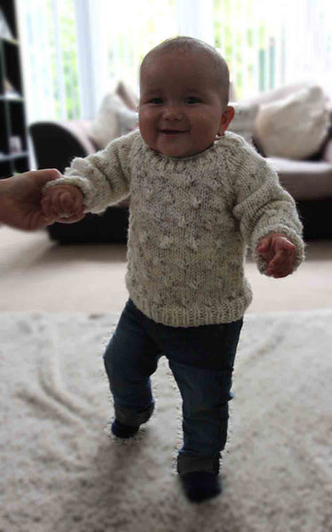 Bobble Sweater Hand Knitting Pattern