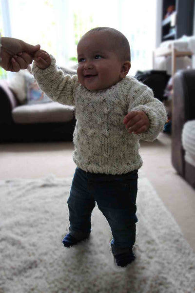Bobble Sweater Hand Knitting Pattern