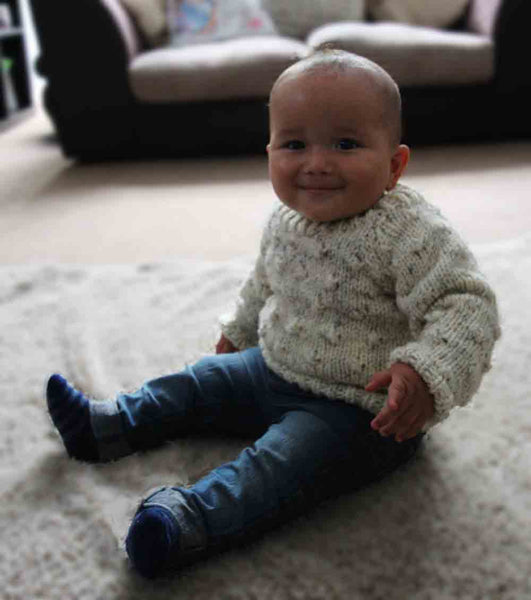 Bobble Sweater Hand Knitting Pattern