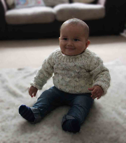 Bobble Sweater Hand Knitting Pattern