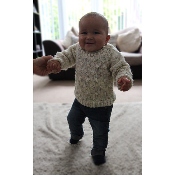 Bobble Sweater Hand Knitting Pattern