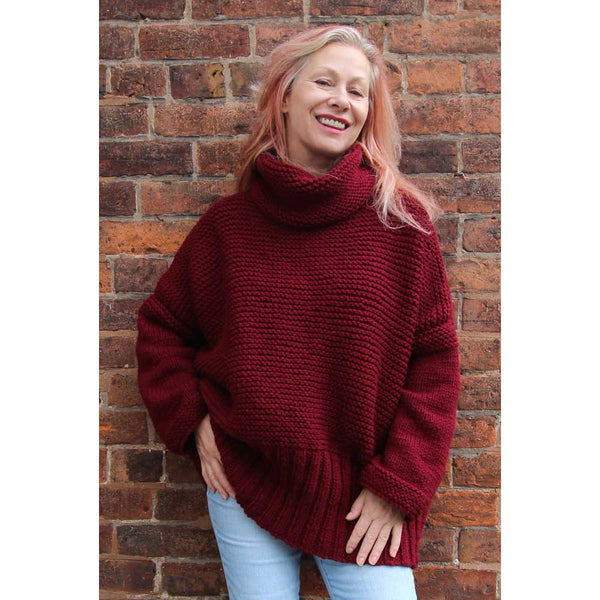 Claret Sweater Hand Knitting Pattern