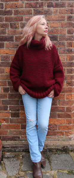 Claret Sweater Hand Knitting Pattern