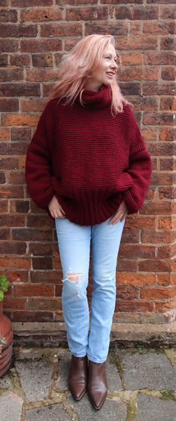 Claret Sweater Hand Knitting Pattern