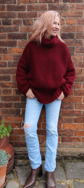 Claret Sweater Hand Knitting Pattern