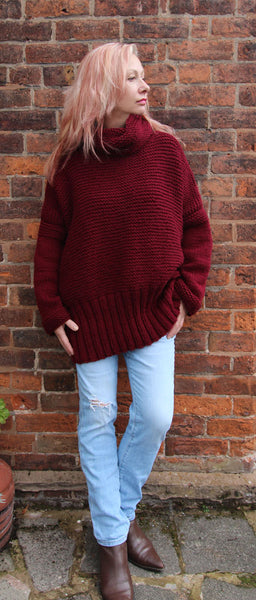 Claret Sweater Hand Knitting Pattern