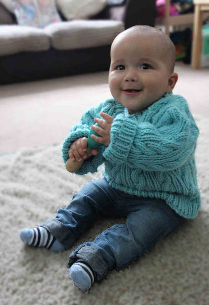 First Steps Aran Sweater Hand Knitting Pattern
