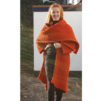 Honeycomb Coat and Shawl Hand Knitting Pattern