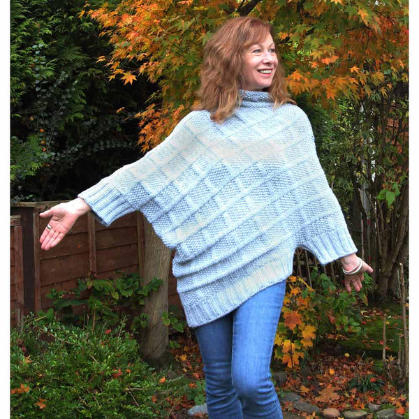 Lattice Poncheater Hand Knitting Pattern