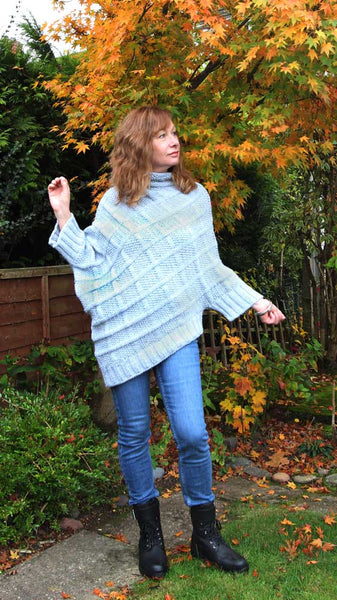 Lattice Poncheater Hand Knitting Pattern