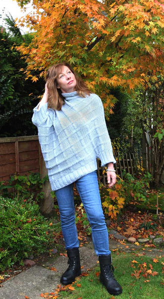 Lattice Poncheater Hand Knitting Pattern