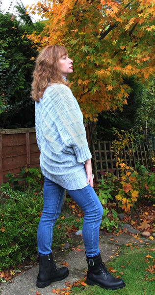 Lattice Poncheater Hand Knitting Pattern