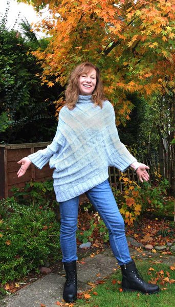 Lattice Poncheater Hand Knitting Pattern