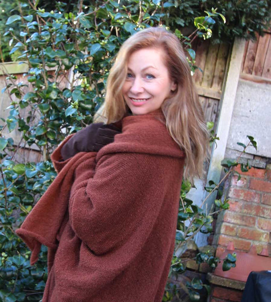 Mocha Swirl Coat Machine Knitting Pattern