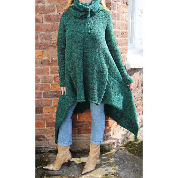 Hooded Poncheater Hand Knitting Pattern