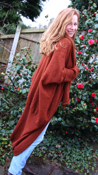 Mocha Swirl Coat Machine Knitting Pattern