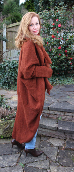Mocha Swirl Coat Machine Knitting Pattern