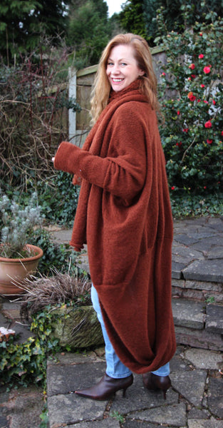 Mocha Swirl Coat Machine Knitting Pattern