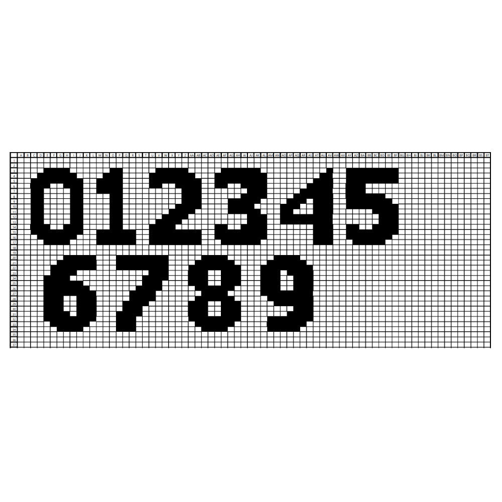 Medium Sized Numbers Template – Knitting Utopia