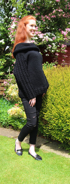 Cable Cowl Sweater Hand Knitting Pattern