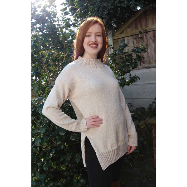 Cable Crew Sweater Hand Knitting Pattern