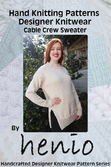 Cable Crew Sweater Hand Knitting Pattern