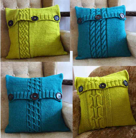 Set of 4 Chunky Cushion Covers Hand Knitting Pattern