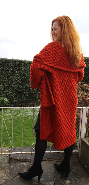Honeycomb Coat and Shawl Hand Knitting Pattern