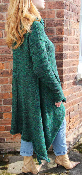 Hooded Poncheater Hand Knitting Pattern